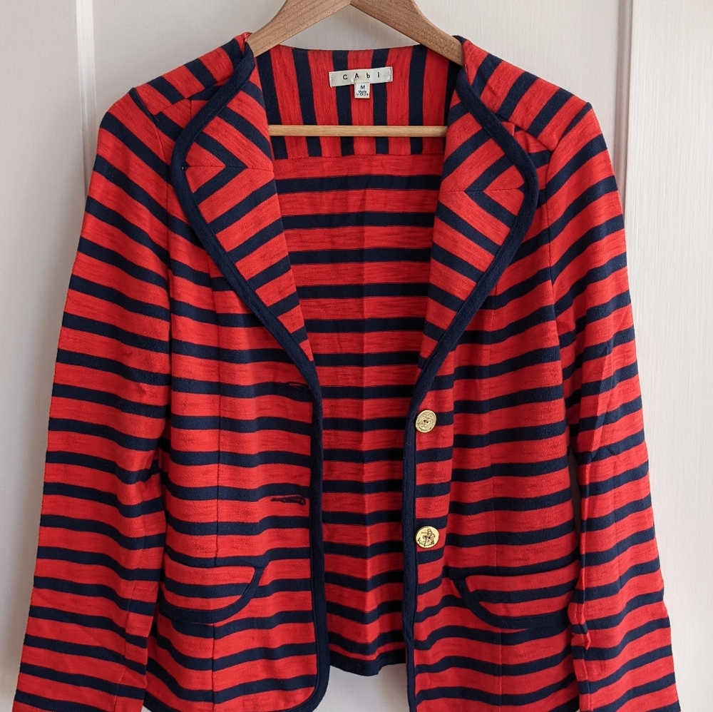 Cabi Nautical stripe jacket medium EUC